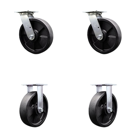 Service Caster 4441L1 FG4441L10000 Rubbermaid Platform Truck Replacement Caster Kit, 4PK RUB-SCC-30CS820-GFNR-2-R-2